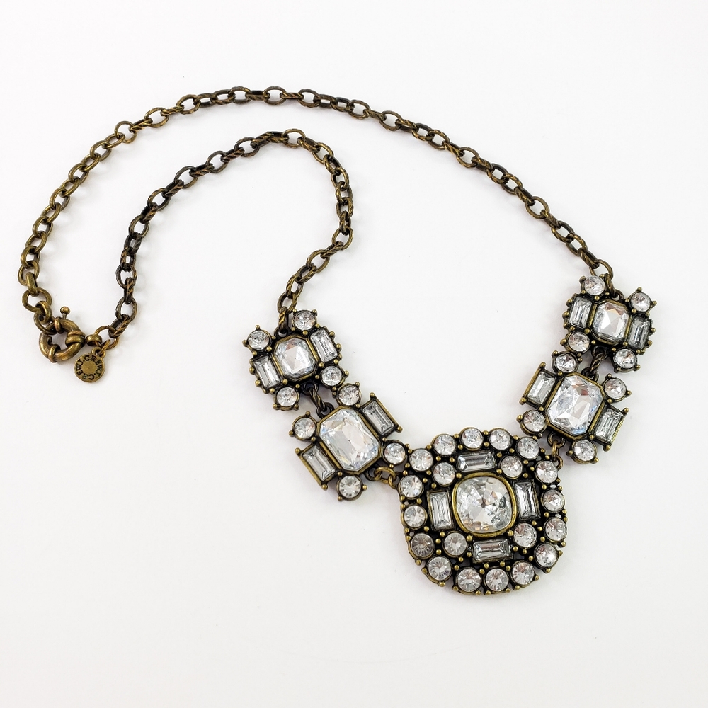 J. Crew Gold Tone Rhinestone Statement Necklace - Picture 3 of 8